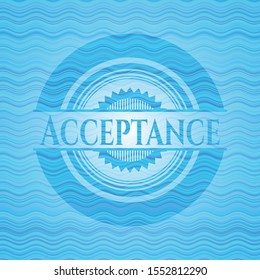 Acceptance water wave representation emblem background. Vector Illustration. Detailed.
