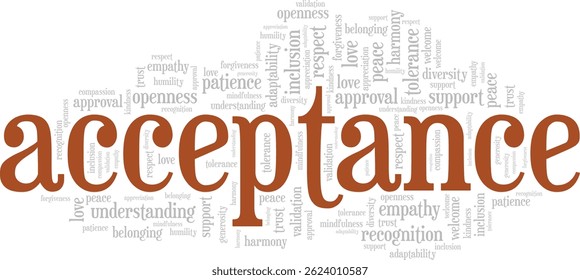 Acceptance word cloud conceptual design isolated on white background.