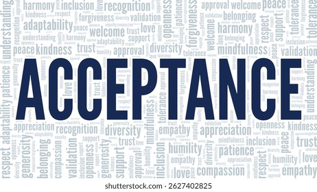 Acceptance word cloud conceptual design isolated on white background.