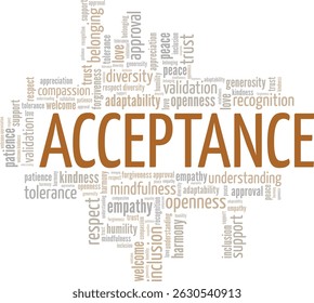 Acceptance word cloud conceptual design isolated on white background.