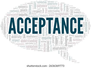 Acceptance word cloud conceptual design isolated on white background.