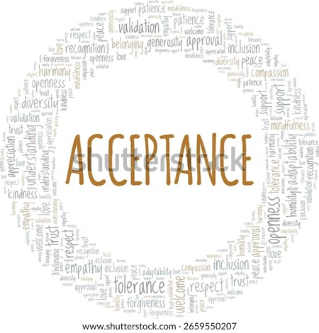 Acceptance word cloud conceptual design isolated on white background.