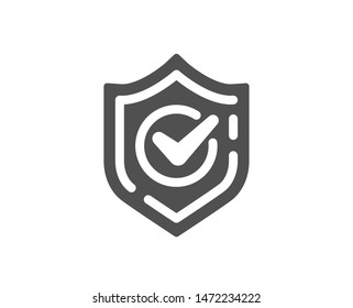 Accepted or Approve sign. Check mark icon. Tick shield symbol. Classic flat style. Simple confirmed icon. Vector