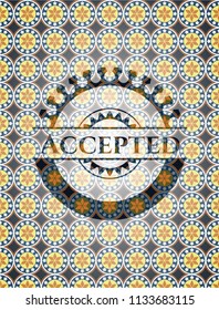 Accepted arabesque style badge. arabic decoration.