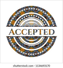 Accepted arabesque style emblem. arabic decoration.