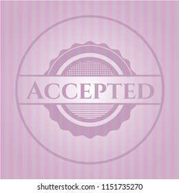 Accepted badge with pink background