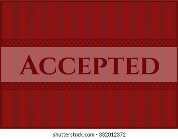 Accepted card or banner