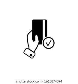 Accepted card icon black vector illustration