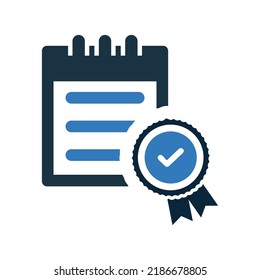 Accepted, certificate icon. Simple editable vector illustration.