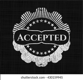 Accepted chalk emblem written on a blackboard