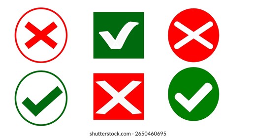 Accepted and decline, true or false and verified sign vector