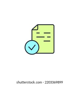 accepted documents line icon. Simple element illustration. accepted documents concept outline symbol design.
