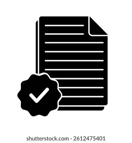 Accepted file symbol. Document with a tick.