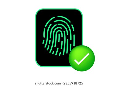 Accepted fingerprint icon. Fingerprint Scanning Id icon. Vector illustration