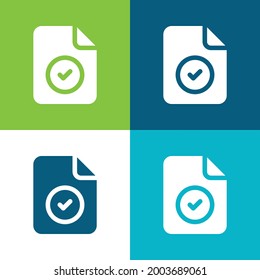 Accepted Flat four color minimal icon set