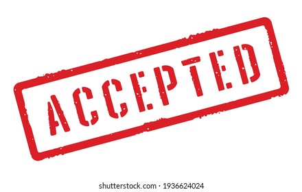 accepted grunge rectangular rubber stamp vector