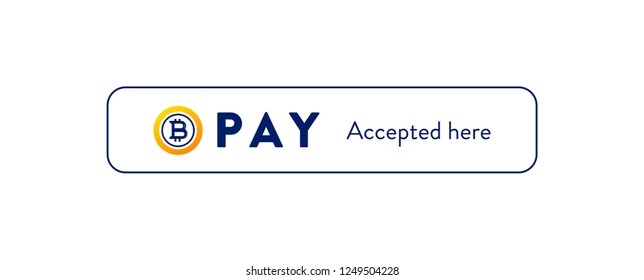 Accepted here Bitcoin Gold cryptocurrency vector illustration isolated