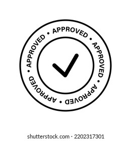 Accepted icon. Black check mark sign. Vector illustration isolated on white background