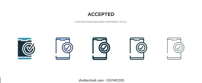 accepted icon in different style vector illustration. two colored and black accepted vector icons designed in filled, outline, line and stroke style can be used for web, mobile, ui