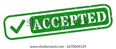 Accepted icon green rubber stamp rectangle grunge texture