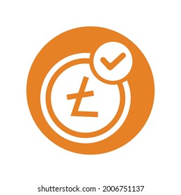 Accepted litecoin bitcoin currency icon (Vector illustration)