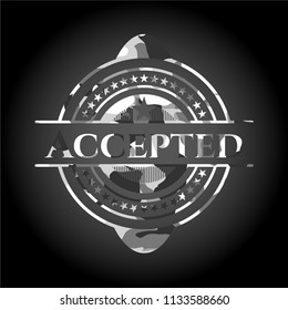 Accepted on grey camo texture