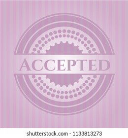 Accepted pink emblem