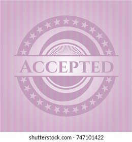 Accepted pink emblem