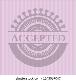 Accepted pink emblem. Retro