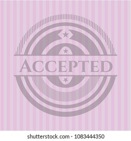  Accepted pink emblem. Vintage.