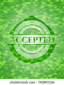 Accepted realistic green mosaic emblem