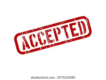 Accepted -red rubber stamp with grunge effect - vector illustration