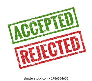 Accepted rejected stamp icon. Approved secret modern rubber stamp design