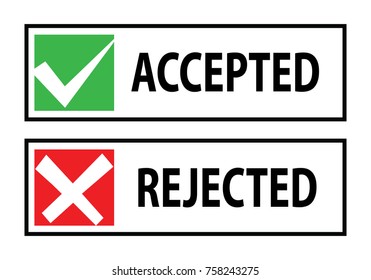 accepted and rejected symbol