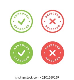 Accepted and rejected tick cross mark vector illustration