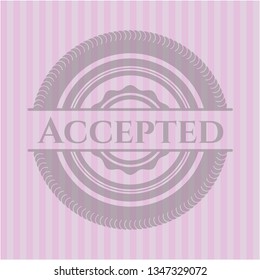 Accepted retro pink emblem