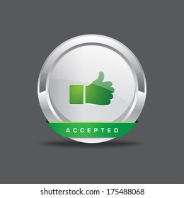 Accepted Round Vector Icon Button