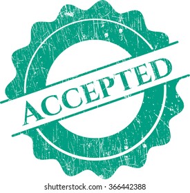 Accepted rubber grunge stamp