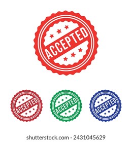 Accepted, Rubber stamp Design vector, illustration