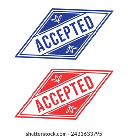 Accepted Rubber stamp Design vector, illustration