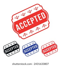 Accepted Rubber stamp Design vector, illustration
