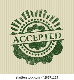 Accepted rubber stamp with grunge texture