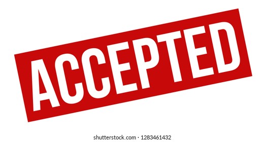 Accepted rubber stamp. Red accepted stamp seal- Vector