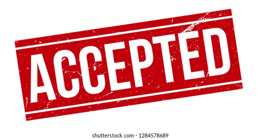 Accepted rubber stamp seal. Red accepted rubber grunge stamp vector illustration - Vector