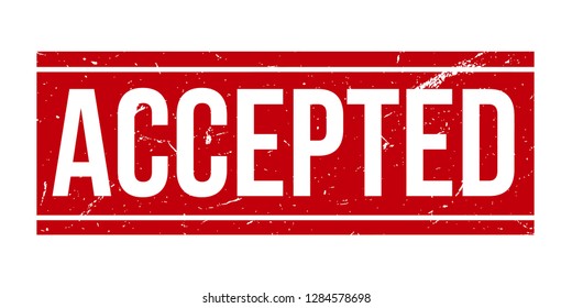 Accepted rubber stamp seal. Red accepted rubber grunge stamp vector illustration - Vector