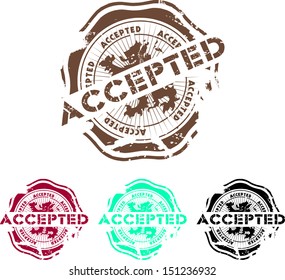 Accepted rubber stamp vector illustration