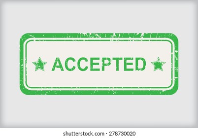 Accepted rubber stamp.Grunge accepted stamp.Vector illustration.