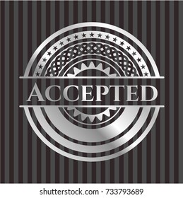 Accepted silver emblem or badge