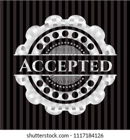 Accepted silvery emblem or badge