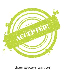 Accepted stamp graphic illustration isolated on white background